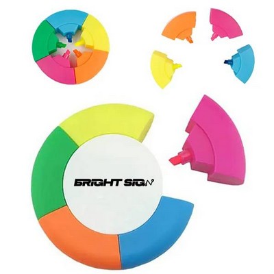 Round 5-Color Marker Highlighter Pen