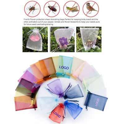 Organza Sheer Nylon Mesh Bag w/ Satin Ribbon (6"x8")