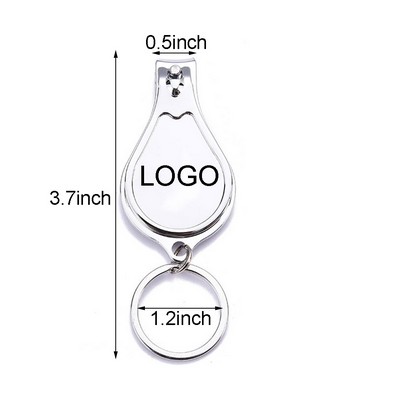 Custom Portable Carbon Steel 3-In-1 Nail Clipper Keychain 4"x1"