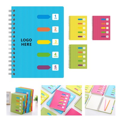 Organized Spiral Notepad with Color Tabs