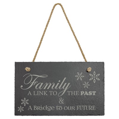 11 3/4" x 7" Rectangle Slate Decor with Hanger String