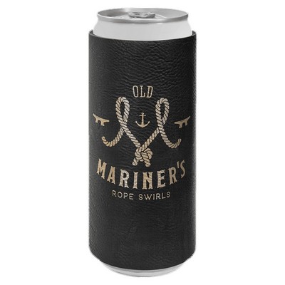 Black/Gold Leatherette Slim Beverage Holder