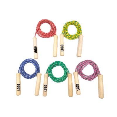 Wooden Handle Polyester Skipping Rope
