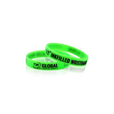 1/2" De-Bossed Silicone Wrist band