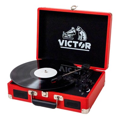 Victor Metro Dual Bluetooth Suitcase Turntable - Red