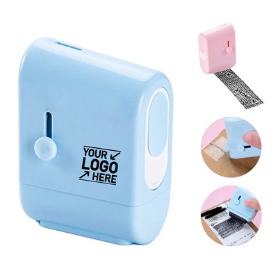 Identity Protection Roller Stamp Confidential Information Leak-Proof Stationery Tools With Cutter