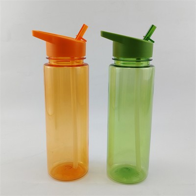 24oz Plastic Water Bottle with Lid and Handle