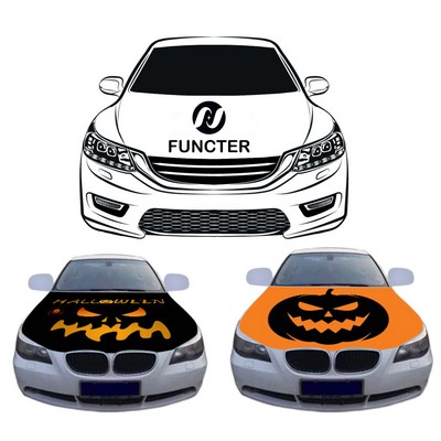 Car Flag Hood Cover Customized Halloween Pumpkin Pattern