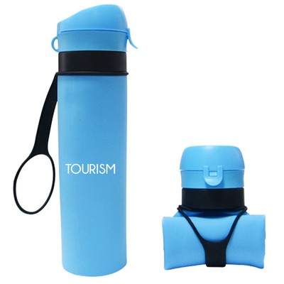 20.3 Oz. Collapsible Silicone Water Bottle