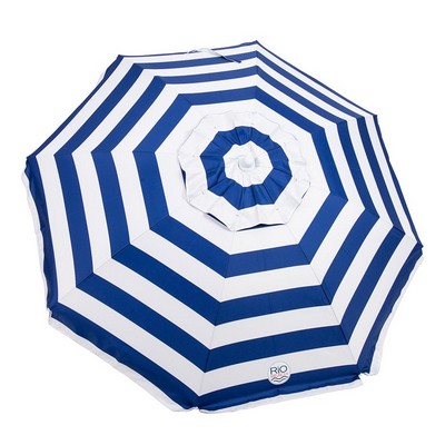 Rio Beach Umbrella w/Integrated Sand Anchor Size 6' - Blue Stripe