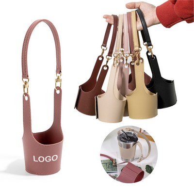Portable Leather Cup Holde