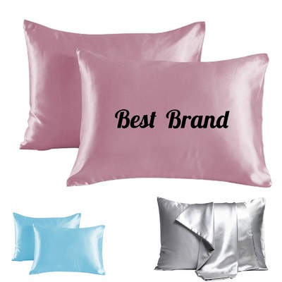 Silk-Like Solid-Colored Pillowcases (Set Of Two)
