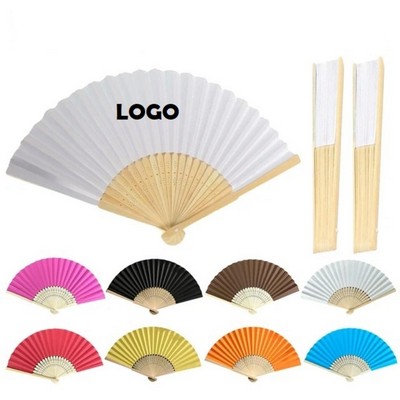 Colorful Bamboo Paper Folding Fan