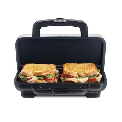Proctor Silex Deluxe Sandwich Maker, Nonstick Plates, 700 Watts, Stainless Steel And Black, 25415Ps