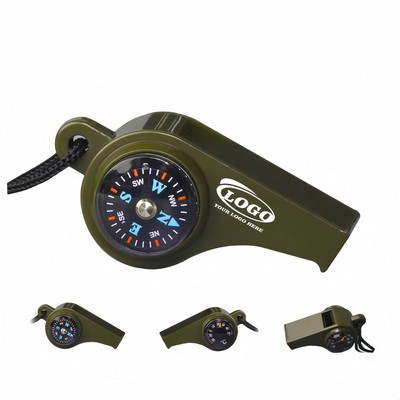 3-in-1 Survival Whistle with Compass and Thermometer