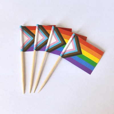 Custom 2.6" L Rainbow Toothpick Flag Cheese Markers