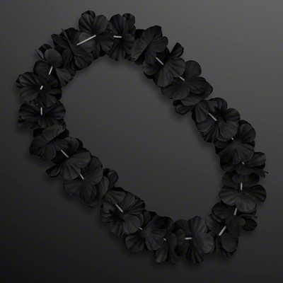 Black Flower Lei Necklace (Non-Light Up) - BLANK