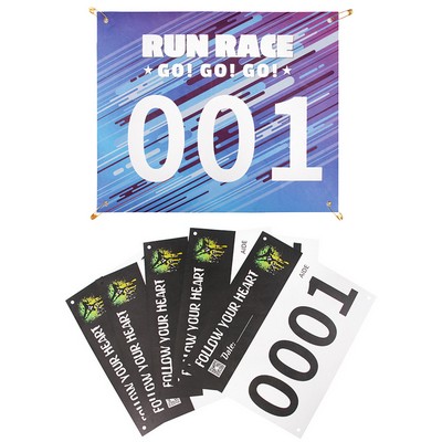 9.5" Tear Proof Tyvek Race Bib Waterproof Pinholes