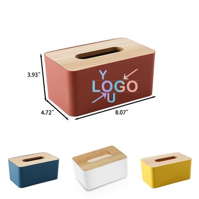 Wooden Tissue Box with Lid for Dining Room