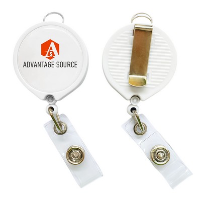 Round Retractable Badge Reel W/ Belt Clip