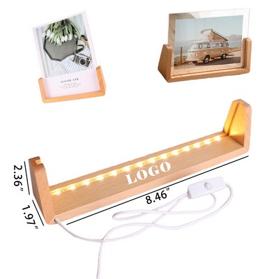 Wooden U-Shaped Luminous Base Photo Frame