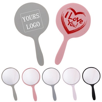 Round Mini Handheld Cosmetic Mirror