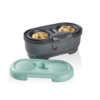 Hamilton Beach Egg Cooker, Egg Bites Maker & Poached Egg Maker, 2 Egg Capacity, Mint Lid