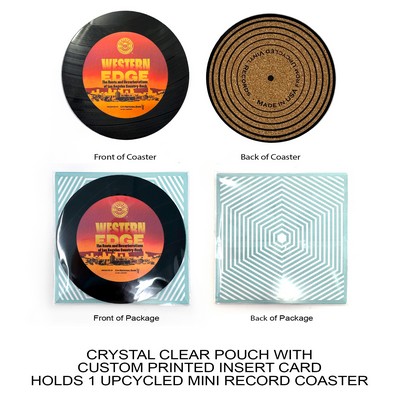 Upcycled Record Coaster (Cork Back) - Set of 1 - Cello Pouch