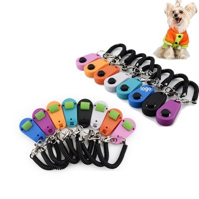 Portable Pet Finger Clicker Trainer with Wrist Strap
