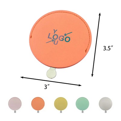 Round Makeup Mirror with PU Leather Pouch