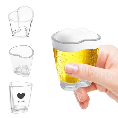 1 Oz Plastic Heart Shaped Shot Cup