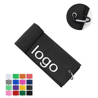 Waffle Pattern Tri-fold Golf Towel