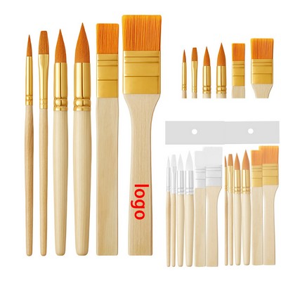 Custom 6-Piece Artist Paint Brush Set – Nylon Bristles, Multi-Media, Promotional