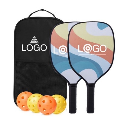 Wooden Pickleball Paddle Bag Set