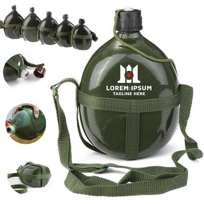 32oz/1L Army Green Classical Aluminum Water Bottle