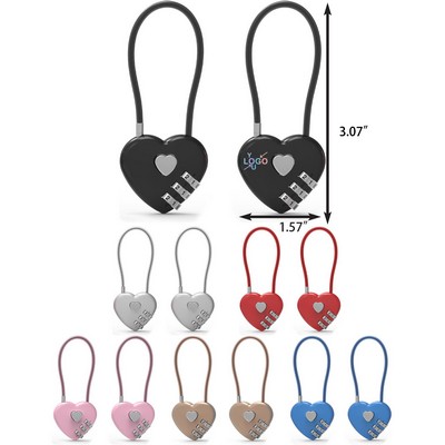 3D Heart Metal Padlock for Couples