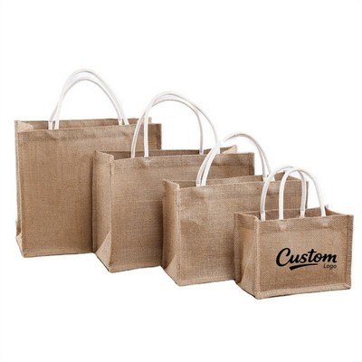 Custom Recyclable Linen Tote Bags Multi Size - Eco Shopping Bags For Retail & Market Use