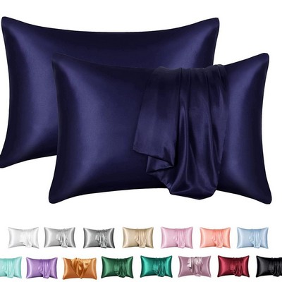 Premium Square Satin Silk Throw Pillowcase - Envelope Closure