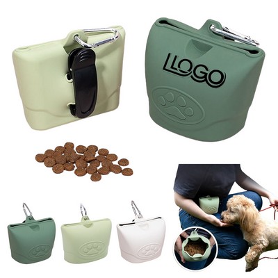 Outdoor Silicone Pet Treat Pouch With Carabiner