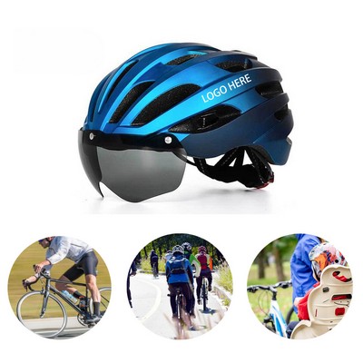 Magnetic Goggle MTB Helmet Removable Visor & Taillight - Adjustable Breathable