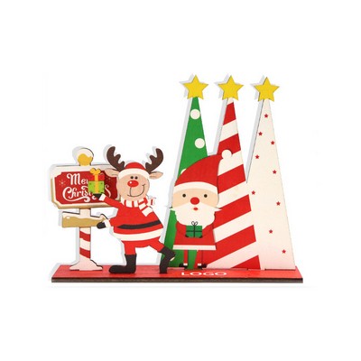 Detachable Wooden Santa Reindeer Christmas Ornament