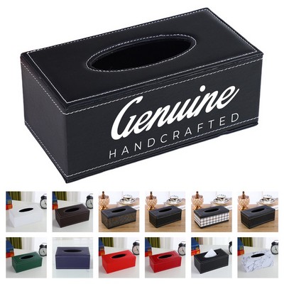 PU Leather Tabletop Tissue Box