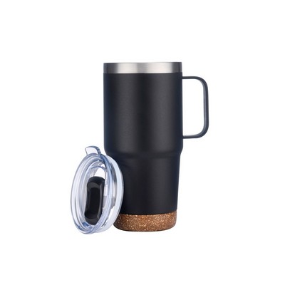 Endura 24 oz Black SS Travel Mug with Cork Bottom