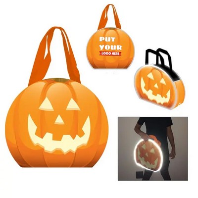 Eco-Friendly Halloween Reusable Shopping Tote Bag With Reflective Piping
