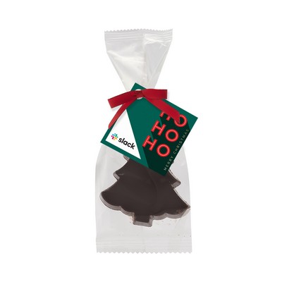 Belgian Chocolate Holiday Icons Favor Bag with Dark Chocolate Holiday Tree