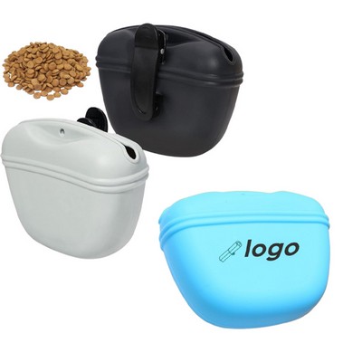 Large Capacity Portable Silicone Outdoor Training Pet Food Bag With Clip