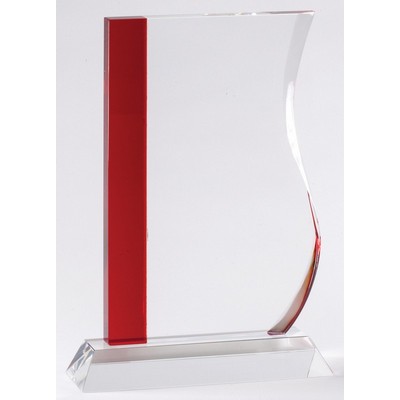 Red Wave Glass Award, 9 1/4"H