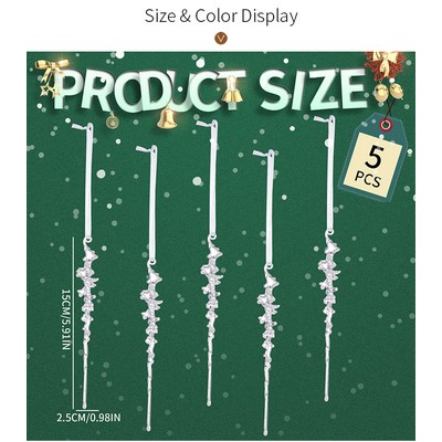 Acrylic Icicle Christmas Hanging Decor 5pcs set