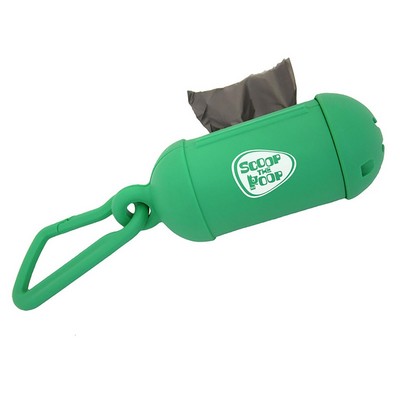 Pet Bag Dispenser w/ Carabiner Clip - 1 Color Imprint