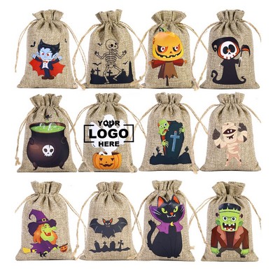 Custom Halloween Treat Bags - Drawstring Candy Pouches
